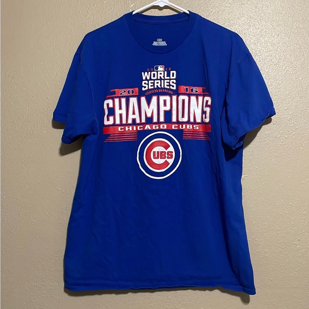 MLB Chicago Cubs 2016 World Series Champions Graphic Blue T-Shirt Adult L